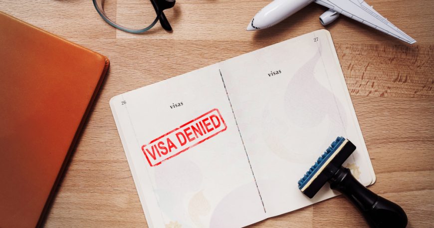 Denied visa stamp on Australian immigration document – rejection and cancellation support
